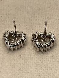 CUTE Solid 14K White Gold CZ “15 Anos” QUINCEANERA HEART ...