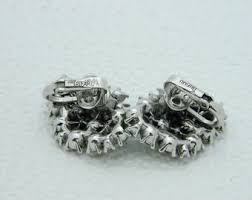 Vintage CROWN TRIFARI Silver Tone Green Peridot Gray ...