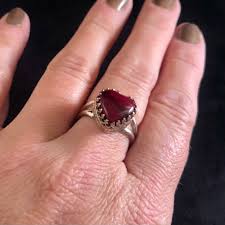 Queen of Hearts Rosarita Ring: Size 9 Royal Red Ring For Sale SLC, UT – Sterling Perch Jewelry