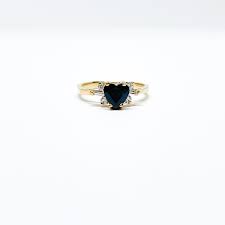 Sterling Silver Ring With Heart Shaped Sapphire, Baguette ...