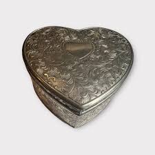 GODINGER SILVER ART HEART SHAPED JEWELRY TRINKET BOX - VINTAGE | eBay