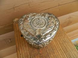 Vintage Heart Shaped Silver Plate Jewelry Trinket Box - Etsy