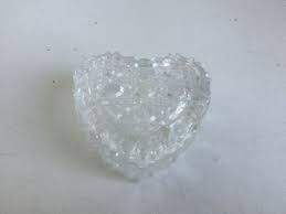 Heavy Lead TRINKET Ring Jewelry Box w/ Lid Crystal Glass ...