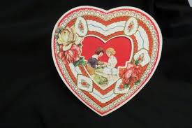 Vintage Children In Garden Heart Shaped Valentine Card 1940S ...