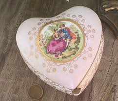 Vintage Heart Shaped Porcelain Trinket Box – Duckwells