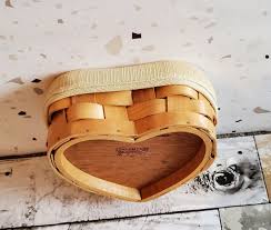 Tasket Renaissance Wood Basket Heart Shape Fabric Liner & Plastic Protector | eBay