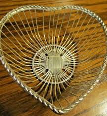 Metal Basket Small Wire Silver-Tone Heart-Shaped Elegant ...