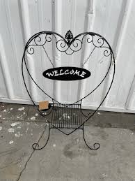 Black Metal Solar Foldable Plant Stand Curved Legs ...