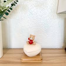 Porcelain Heart Trinket Box: Teddy Bear Keepsake, Vintage ...