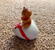 Vintage 1980s Enesco Teddy Bear Ceramic Heart Trinket Box - Etsy