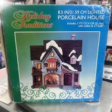 Holiday Traditions Lighted Porcelain House 8.5" Christmas ...