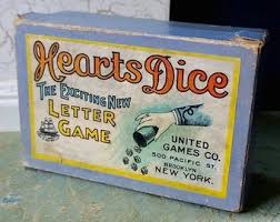Rare 1914 Hearts Dice Game by Parker Bros. With Wood ...