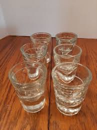 Heavy Duty Shot Glasses 6ea Clear Barware Liquor Vintage | eBay