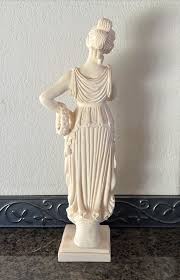 Vintage Woman Goddess Statue 16" Tall with Flower Wreath ...