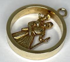 Vintage 9ct Yellow Gold Cut Out St Christopher Charm Pendant 19mm Diameter 1967 - Etsy New Zealand