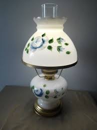 Vitg UL Hand Painted Milk Glass Blue Rose GWTW Electric ...