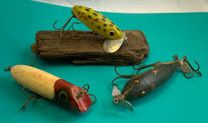 Vtg Wooden Fishing Lure Lot Jitterbug South Bend Bass Oreno ...