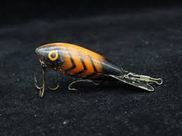 Vintage Fishing Lure, Orange Body and Black Markings ...