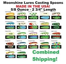 Moonshine 2 3/4" Casting Spoon 5/8 Oz Fishing Bait Lures ...