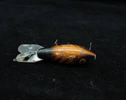 Vintage Fishing Lure, Orange Body and Black Markings (V7939 ...