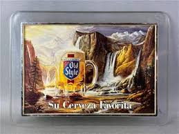 Heilemans Old Style Beer Spanish Advertising Sign