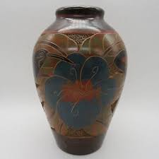 Handcrafted Nicaragua Art Pottery 6.5" Vase Vessel Butterfly ...