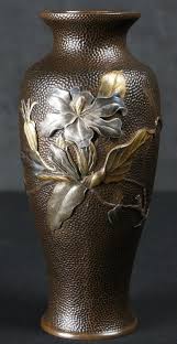 Antique Japan solid Bronze Vase Hanaire 1880 lost Wax fine ...