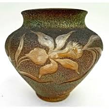 Lot - Art Nouveau Pantine Iridescent Art Glass Vase