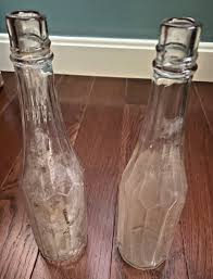 VTG 9" 1/2 CLEAR GLASS 10 PANELED CONDIMENT BOTTLES (SET OF ...