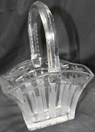 Sold at Auction: Antique Heisey Recessed Panel Rectangular Glass Basket Vase, Floral Etch Banding, Marked, 4 x 7 x 10-"H, EC