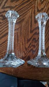 Vintage Art Deco Crystal Etched Candlesticks Westmoreland ...