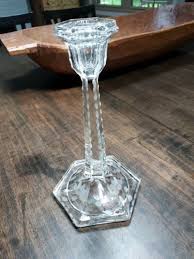 Vintage Etched Candle Stick Floral Glass Candle Holder 9 1 ...