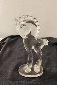 Vintage Tall Glass Pony Figurine Paden City Crystal 11 1/2 ...