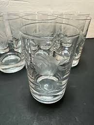 Vintage Mountaineer Hand Cut Roses 5oz Juice Glasses - Set ...
