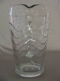 Vintage "Crisa" Clear Glass Pitcher With Ice Spout, Swirl ...