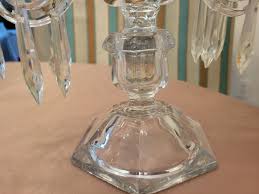 Heisey Old Williamsburg 2-light candelabra with prisms ...