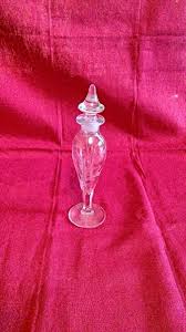 Beautiful Perfume Bottle w/dauber - clear with engravings on ...