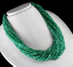 Vintage Natural Emerald Necklace 14L 890 Ct Certified Bead Gemstone Silver Clasp - Etsy