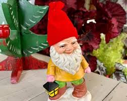 Vintage Ceramic Christmas Gnome Elf Figurine With Red Knit ...