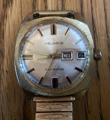 VTG Helbros Watch Day Date Gold Plate 34mm Self Winding West ...