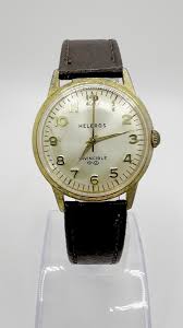 Vintage 60's Helbros Invincible Gold Tone Mechanical Watch ...