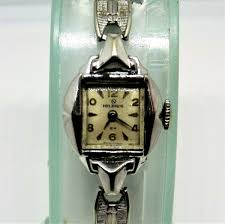 Vintage 17 Jewel Helbros 10K White Gold RGP Women Wrist ...