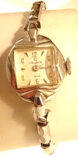 Helbros Wristwatch 17J Antique Ladies White Gold Filled Band ...