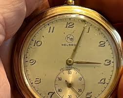 Pocket Watch HELBROS 17j #17c 92h Safty Barrel Swiss 14k ...