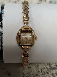 OLD VINTAGE ANTIQUE BENRUS SWISS LADIES WRISTWATCH WATCH 10K ...