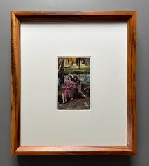 Framed 1920s Hand-tinted Glitter Postcard - Vintage Romantic ...