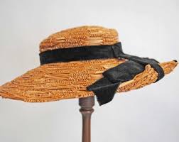 Vintage Ladies Wide Brimmed Straw Hats, Early 1940s, Lot of ...