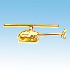 Golden 3D pin 24ct Robinson R22 - Pilot's station airfield