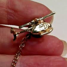 Vintage Helicopter Tie Tack Gold Tone M BX 2 | eBay