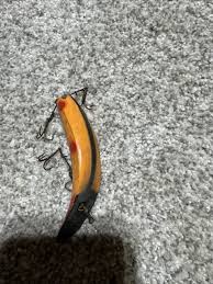 VINTAGE HELIN FLATFISH Lure S3 OP Black/Orange/Yellow RARE ...